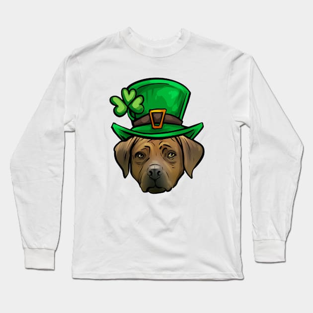 St Patricks Day Rhodesian Ridgeback Long Sleeve T-Shirt by whyitsme